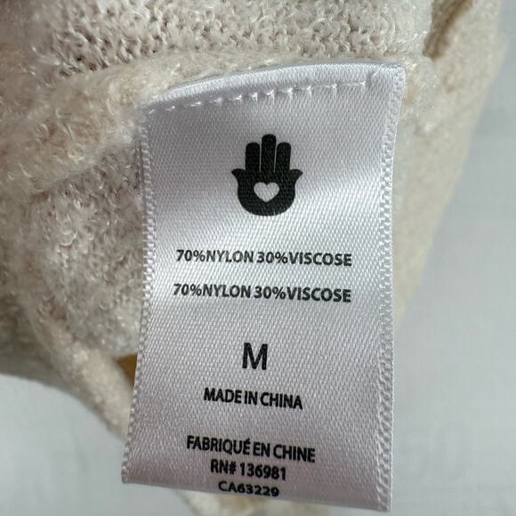 Spiritual Gangster Cream Chenille Sweater Top “LOVE” Back – Women’s Medium - Picture 6 of 10